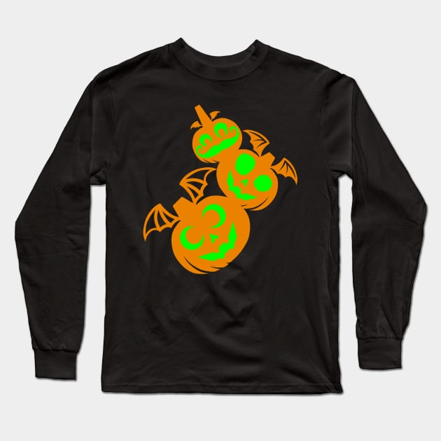 Vampire Pumpkin Buddies - Too Spooky Edition Long Sleeve T-Shirt by OdinUnger
